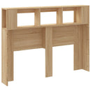 sengegavl 140x18,5x103,5 cm LED-lys konstrueret træ sonoma-eg