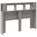 sengegavl 140x18,5x103,5 cm LED-lys konstrueret træ grå sonoma