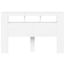 sengegavl med LED-lys 160x18,5x103,5 cm konstrueret træ hvid