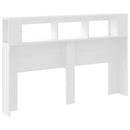 sengegavl med LED-lys 160x18,5x103,5 cm konstrueret træ hvid