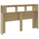 sengegavl 160x18,5x103,5 cm LED-lys konstrueret træ sonoma-eg