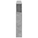 sengegavl m. LED-lys 160x18,5x103,5 cm konstrueret træ betongrå