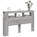 sengegavl 160x18,5x103,5 cm LED-lys konstrueret træ grå sonoma