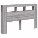 sengegavl 160x18,5x103,5 cm LED-lys konstrueret træ grå sonoma