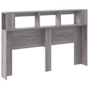 sengegavl 160x18,5x103,5 cm LED-lys konstrueret træ grå sonoma
