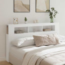 sengegavl med LED-lys 180x18,5x103,5 cm konstrueret træ hvid
