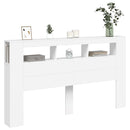 sengegavl med LED-lys 180x18,5x103,5 cm konstrueret træ hvid