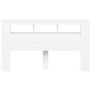 sengegavl med LED-lys 180x18,5x103,5 cm konstrueret træ hvid