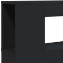 sengegavl med LED-lys 180x18,5x103,5 cm konstrueret træ sort