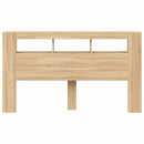 sengegavl 180x18,5x103,5 cm LED-lys konstrueret træ sonoma-eg