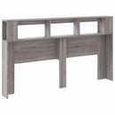 sengegavl 180x18,5x103,5 cm LED-lys konstrueret træ grå sonoma