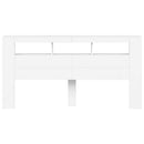 sengegavl med LED-lys 200x18,5x103,5 cm konstrueret træ hvid