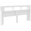sengegavl med LED-lys 200x18,5x103,5 cm konstrueret træ hvid
