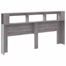 sengegavl 200x18,5x103,5 cm LED-lys konstrueret træ grå sonoma