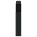 sengegavl med LED-lys 220x18,5x103,5 cm konstrueret træ sort
