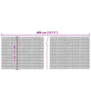 havehegn 400x100 cm siv