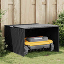 garage til robotplæneklipper 86x90x52/57 cm polyrattan sort
