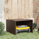 garage til robotplæneklipper 86x90x52/57 cm polyrattan brun
