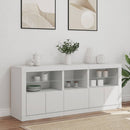 skænk med LED-lys 162x37x67 cm hvid