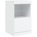 skænk med LED-lys 162x37x67 cm hvid