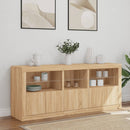 skænk med LED-lys 162x37x67 cm sonoma-eg