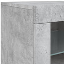 skænk med LED-lys 162x37x67 cm betongrå