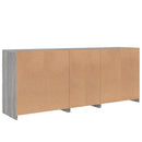 skænk med LED-lys 162x35x75 cm grå sonoma-eg