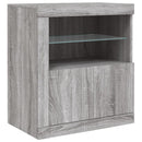 skænk med LED-lys 162x35x75 cm grå sonoma-eg