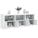 skænk med LED-lys 181,5x37x67 cm hvid