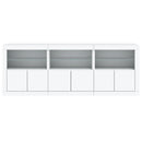 skænk med LED-lys 181,5x37x67 cm hvid