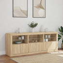 skænk med LED-lys 181,5x37x67 cm sonoma-eg