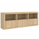 skænk med LED-lys 181,5x37x67 cm sonoma-eg