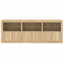 skænk med LED-lys 181,5x37x67 cm sonoma-eg