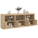 skænk med LED-lys 181,5x37x67 cm sonoma-eg