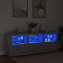 skænk med LED-lys 181,5x37x67 cm betongrå