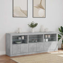 skænk med LED-lys 181,5x37x67 cm betongrå