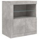 skænk med LED-lys 181,5x37x67 cm betongrå