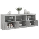 skænk med LED-lys 181,5x37x67 cm betongrå