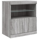 skænk med LED-lys 181,5x37x67 cm grå sonoma-eg