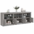skænk med LED-lys 181,5x37x67 cm grå sonoma-eg
