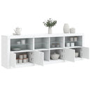skænk med LED-lys 202x37x67 cm hvid