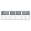 skænk med LED-lys 202x37x67 cm hvid