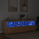 skænk med LED-lys 202x37x67 cm sonoma-eg