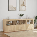 skænk med LED-lys 202x37x67 cm sonoma-eg