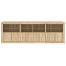 skænk med LED-lys 202x37x67 cm sonoma-eg