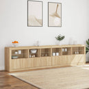 skænk med LED-lys 283x37x67 cm sonoma-eg