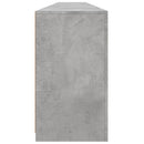 skænk med LED-lys 283x37x67 cm betongrå