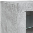 skænk med LED-lys 283x37x67 cm betongrå