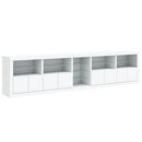 skænk med LED-lys 283x37x67 cm hvid