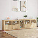 skænk med LED-lys 283x37x67 cm sonoma-eg
